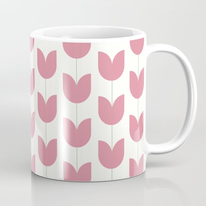 Spring Tulips VII Pink Mid Century Flowers Coffee Mug Gallery Image 1