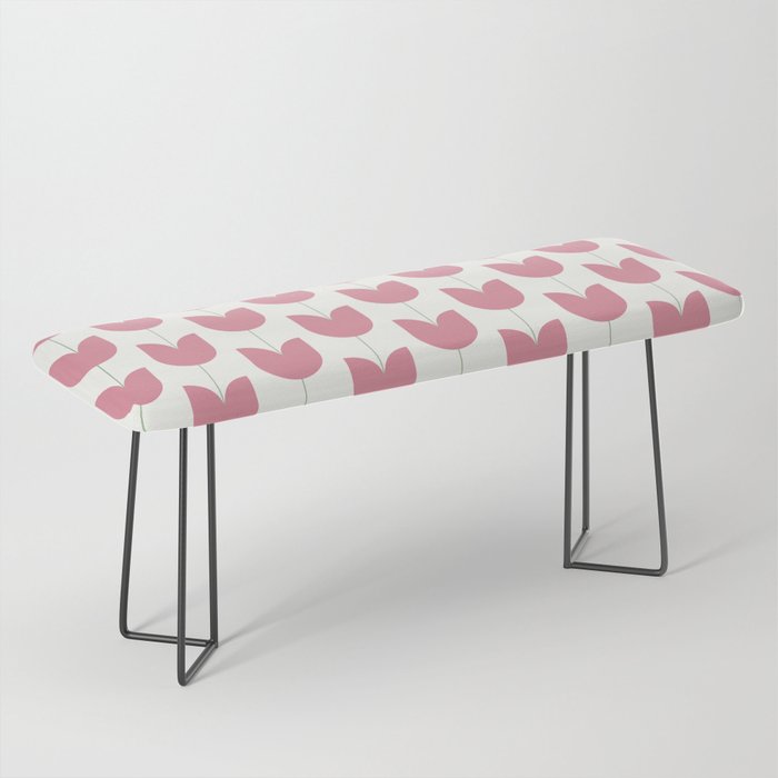Spring Tulips VII Pink Mid Century Flowers Bench Gallery Image 1