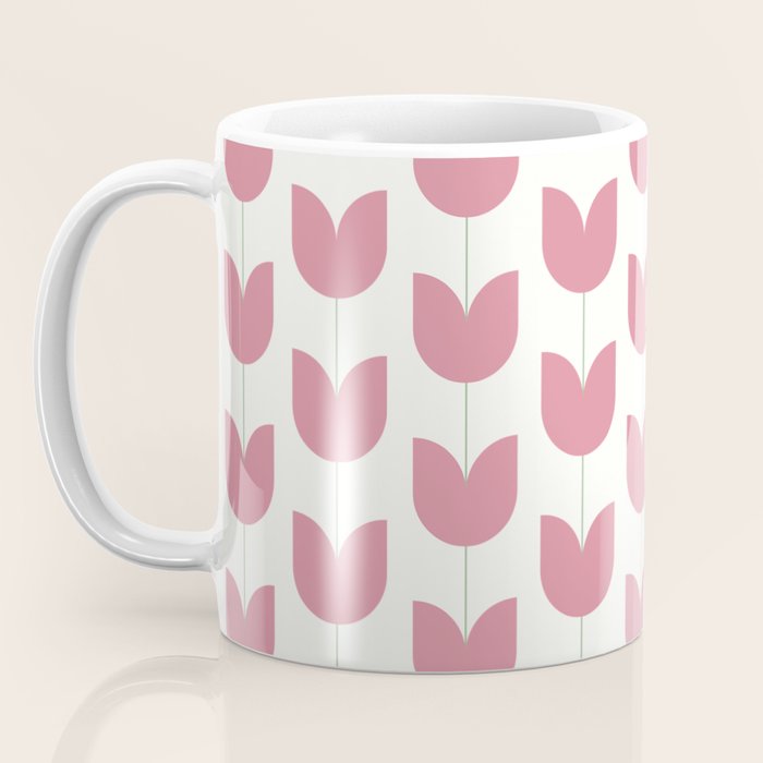 Spring Tulips VII Pink Mid Century Flowers Coffee Mug Gallery Image 3