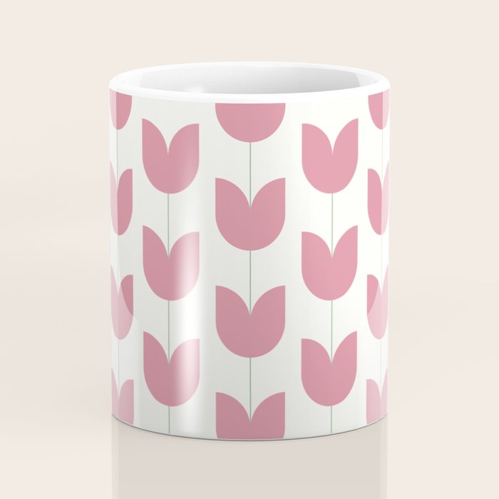 Spring Tulips VII Pink Mid Century Flowers Coffee Mug Gallery Image 4