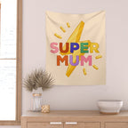 Retro Super Mum  Wall Tapestry Gallery Image 2