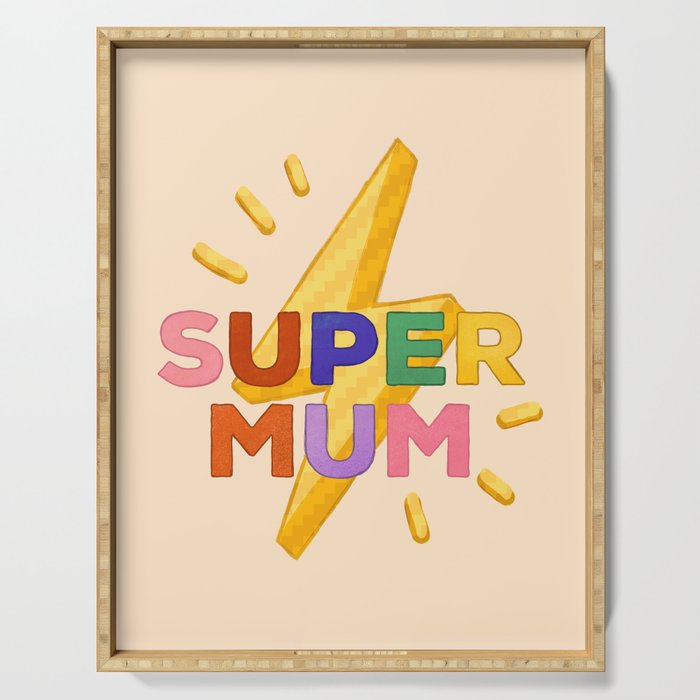 Retro Super Mum  Serving Tray Gallery Image 1