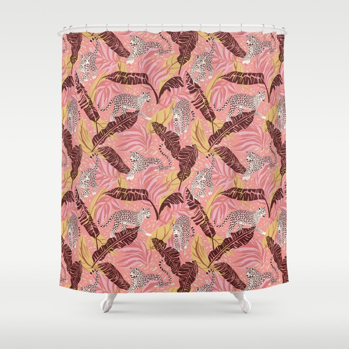 Leopard Crush Pink Shower Curtain Gallery Image 1
