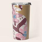 Blush Folk Floral Vase Travel Mug Gallery Image 2