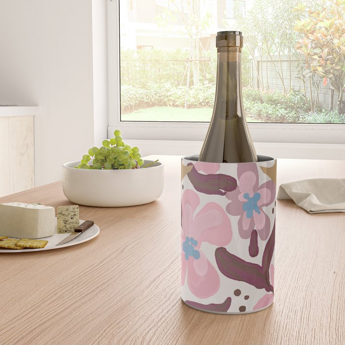 Blush Folk Floral Vase Wine Chiller Gallery Image 4