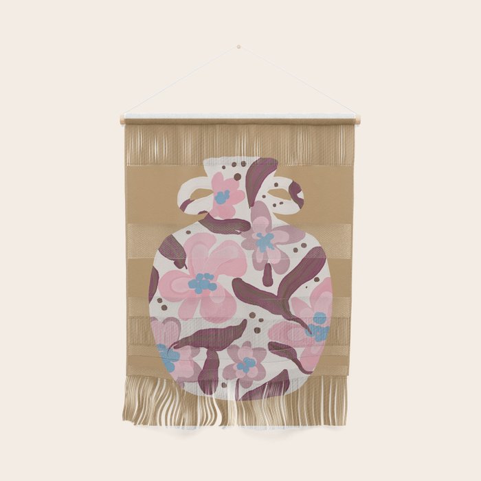 Blush Folk Floral Vase Wall Hanging Gallery Image 1