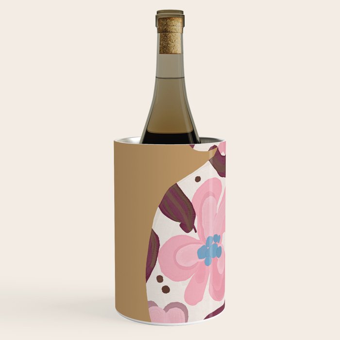 Blush Folk Floral Vase Wine Chiller Gallery Image 2