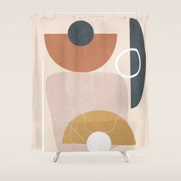 Minimal Abstract Shapes No.56 Shower Curtain Gallery Image 1