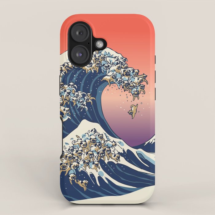 The Great Wave of Pug iPhone Case Gallery Image 1