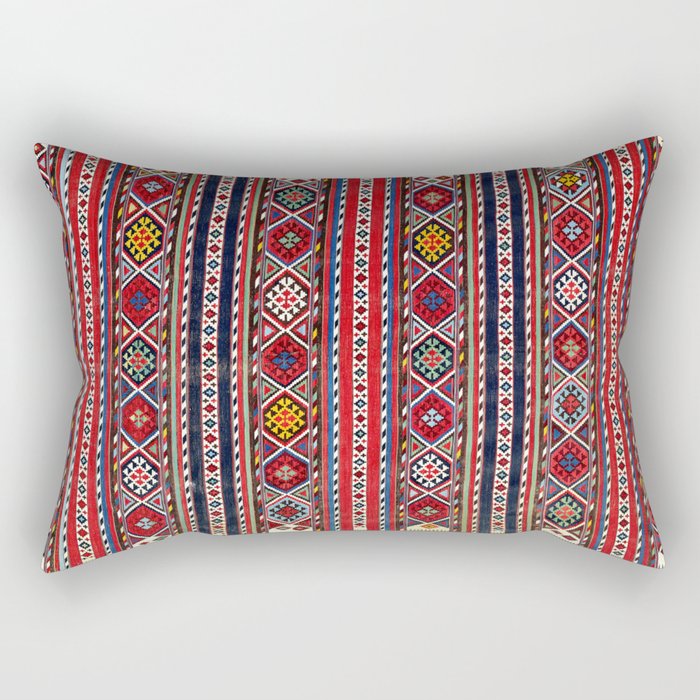 Shirvan East Caucasus Colorful Kilim Print Rectangular Pillow Gallery Image 2