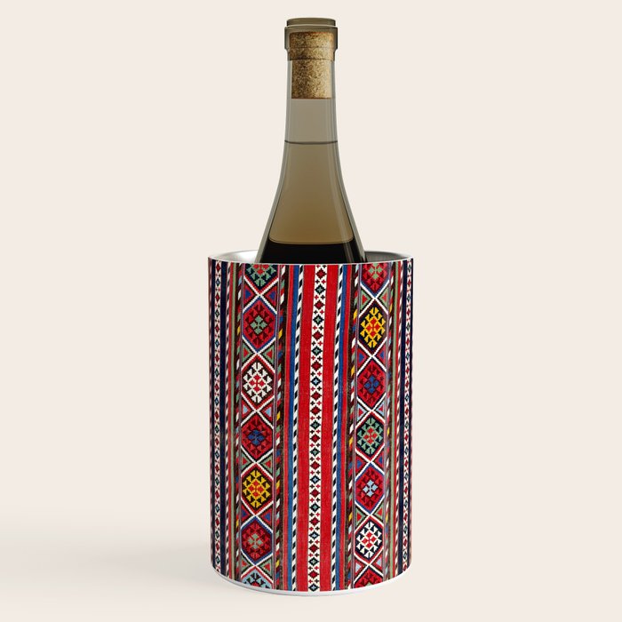 Shirvan East Caucasus Colorful Kilim Print Wine Chiller Gallery Image 1
