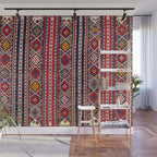 Shirvan East Caucasus Colorful Kilim Print Wall Mural Gallery Image 1