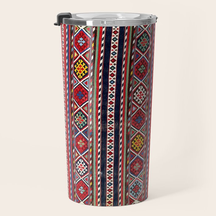 Shirvan East Caucasus Colorful Kilim Print Travel Mug Gallery Image 3