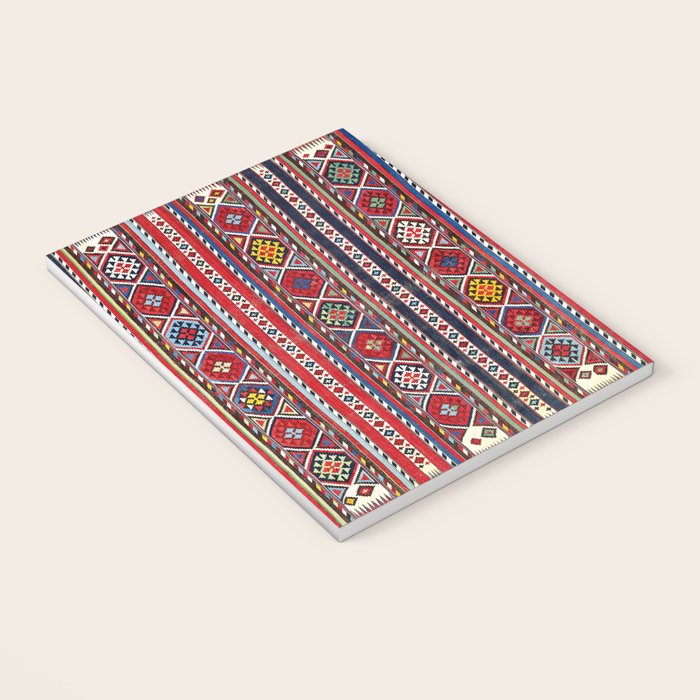 Shirvan East Caucasus Colorful Kilim Print Notebook Gallery Image 3