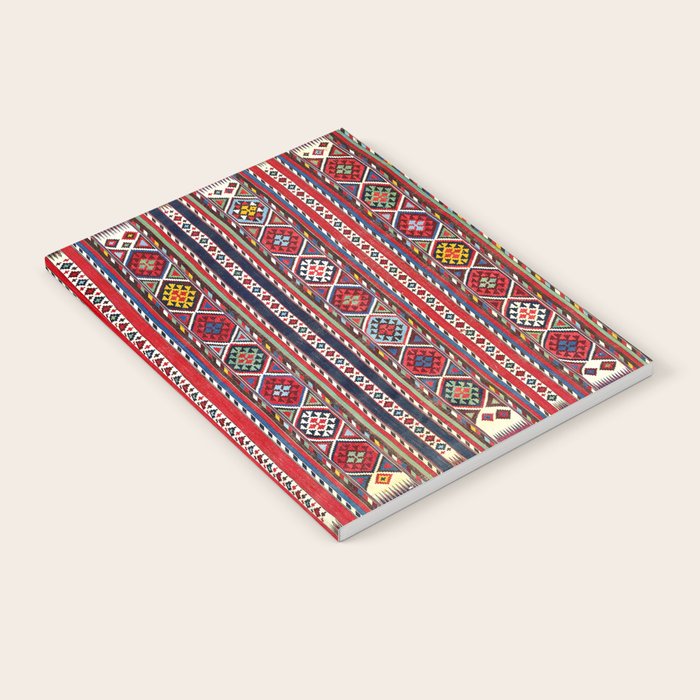 Shirvan East Caucasus Colorful Kilim Print Notebook Gallery Image 2