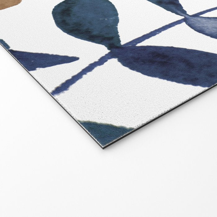 Watercolor berries and branches - indigo and beige Welcome Mat Gallery Image 2