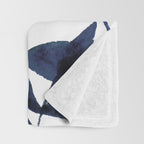 Watercolor berries and branches - indigo and beige Throw Blanket Gallery Image 3