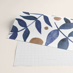 Watercolor berries and branches - indigo and beige Wrapping Paper Gallery Image 2