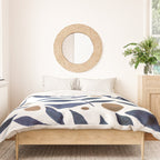 Watercolor berries and branches - indigo and beige Duvet Cover Gallery Image 3