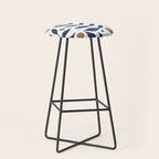 Watercolor berries and branches - indigo and beige Stool Gallery Image 1
