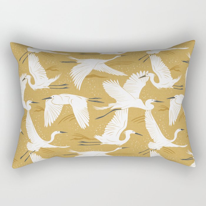Soaring Wings - Goldenrod Yellow Rectangular Pillow Gallery Image 2