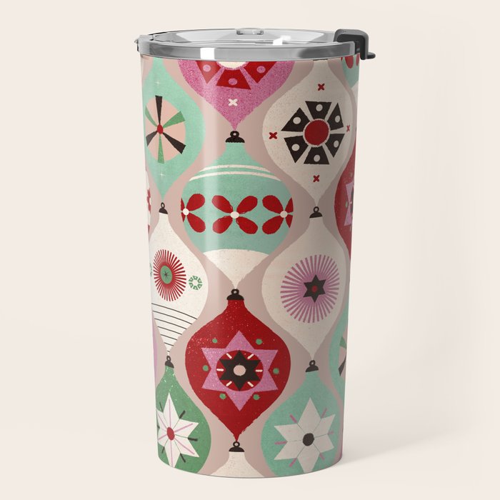 Festive Baubles Pattern Travel Mug Gallery Image 2