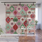 Festive Baubles Pattern Wall Mural Gallery Image 1