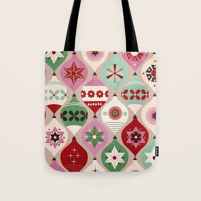 Festive Baubles Pattern Tote Bag Gallery Image 1