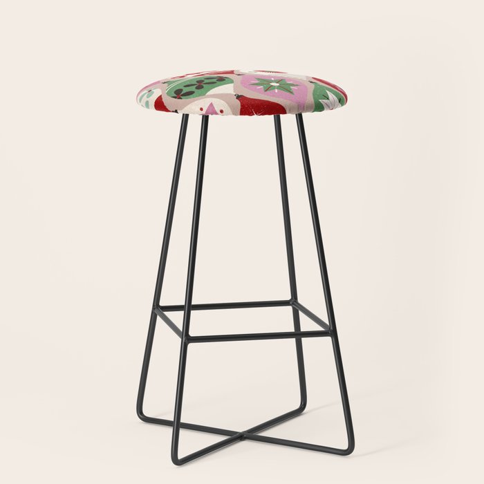 Festive Baubles Pattern Stool Gallery Image 1
