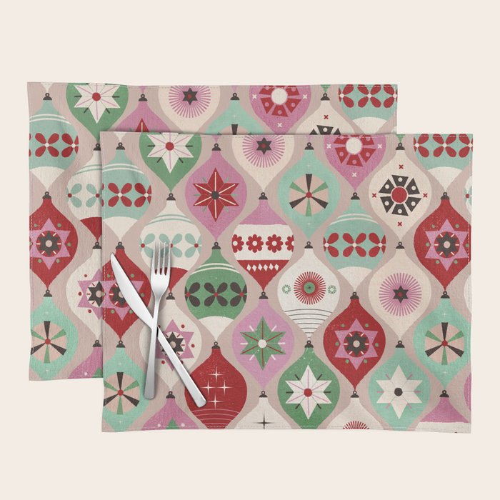 Festive Baubles Pattern Placemat Gallery Image 1
