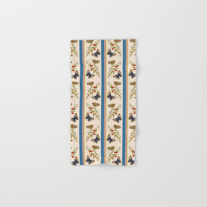 Antique Napoleonic Toile With Stripes And Butterflies Bath Towel Gallery Image 1