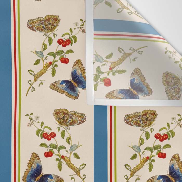 Antique Napoleonic Toile With Stripes And Butterflies Wall Tapestry Gallery Image 3