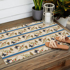 Antique Napoleonic Toile With Stripes And Butterflies Outdoor Rug Gallery Image 2