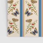 Antique Napoleonic Toile With Stripes And Butterflies Poster Gallery Image 3