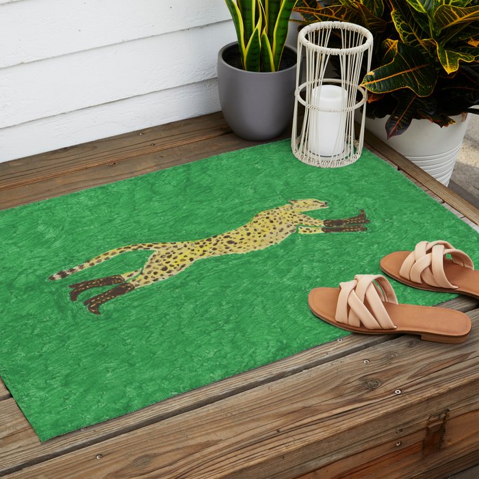 Florence the Cowgirl Cheetah Outdoor Rug Gallery Image 2