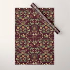William Morris Woodland Nostalgia Burgundy Red Wrapping Paper Gallery Image 1