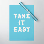 Take It Easy Sky Blue Wrapping Paper Gallery Image 1