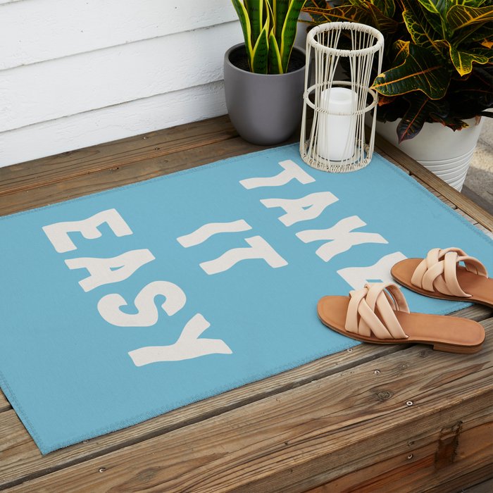 Take It Easy Sky Blue Outdoor Rug Gallery Image 2