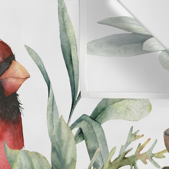 Christmas Cardinal and Pine Wall Tapestry Gallery Image 3