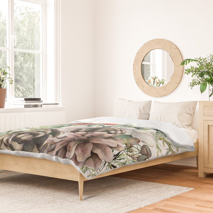 Christmas Cardinal and Pine Duvet Cover Gallery Image 2