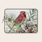 Christmas Cardinal and Pine Laptop Sleeve Gallery Image 1