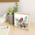 Christmas Cardinal and Pine Mini Art Print Gallery Image 2