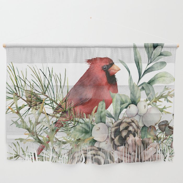Christmas Cardinal and Pine Wall Hanging Gallery Image 1