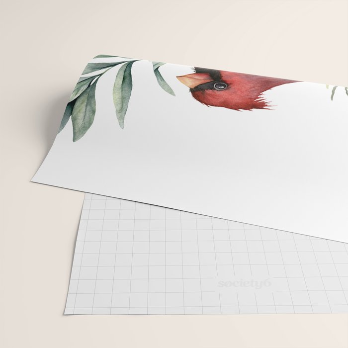 Christmas Cardinal and Pine Wrapping Paper Gallery Image 2