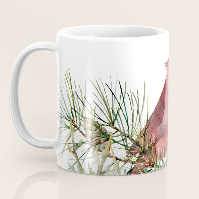 Christmas Cardinal and Pine Coffee Mug Gallery Image 3