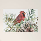 Christmas Cardinal and Pine Welcome Mat Gallery Image 1