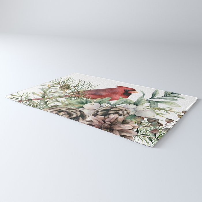 Christmas Cardinal and Pine Rug Gallery Image 3