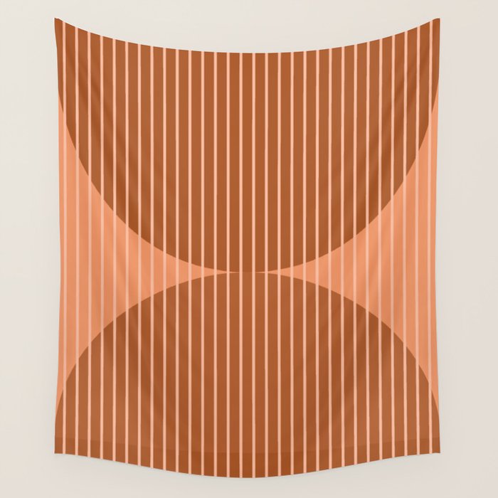 Abstraction Shapes 17 in Terracotta Shades (Moon Phase Abstract)  Wall Tapestry Gallery Image 1