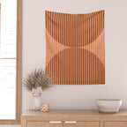 Abstraction Shapes 17 in Terracotta Shades (Moon Phase Abstract)  Wall Tapestry Gallery Image 2