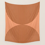 Abstraction Shapes 17 in Terracotta Shades (Moon Phase Abstract)  Wall Tapestry Gallery Image 4
